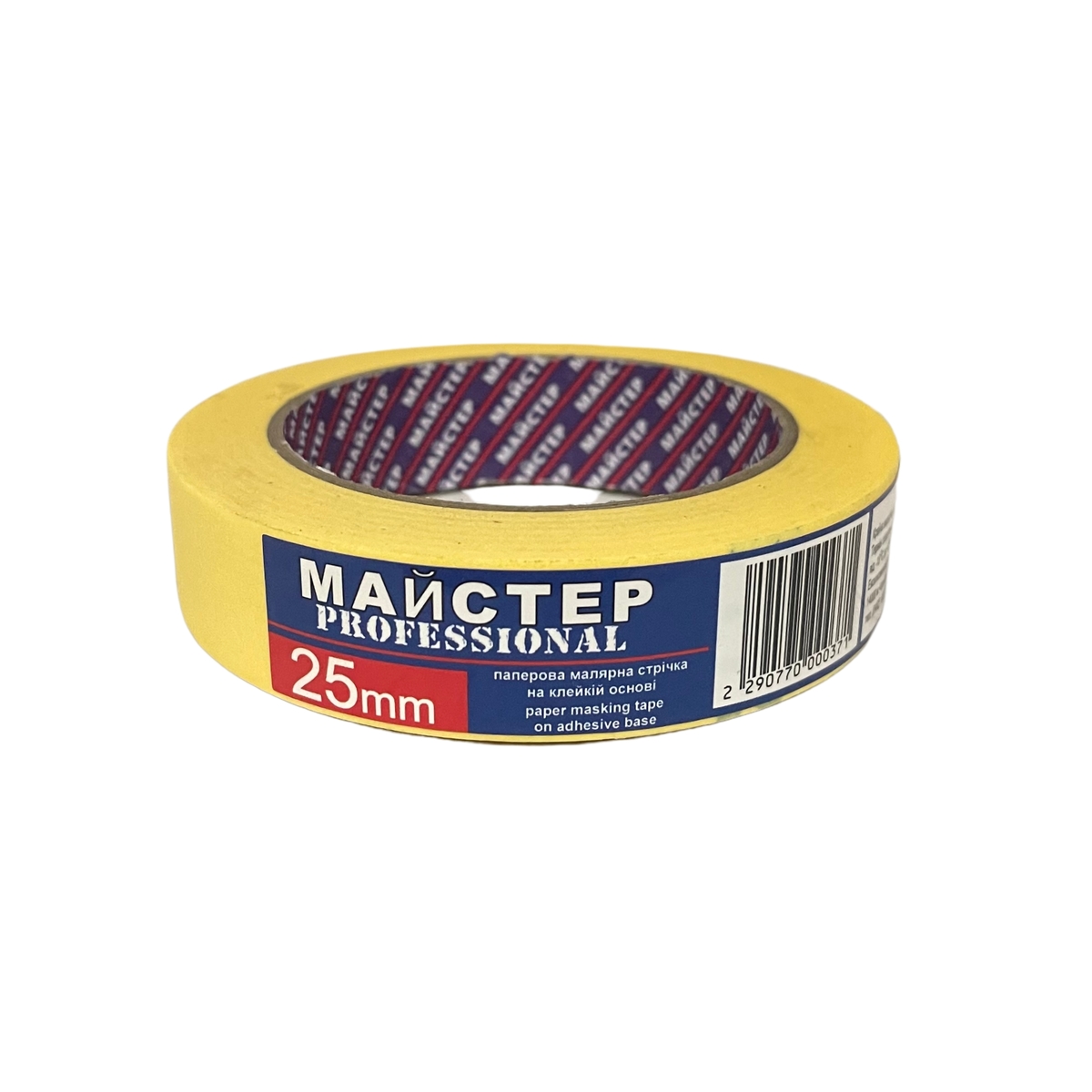 Фото товару Малярна стрічка"Майстер"25мм жов.(9сп,54 шт/ящ)Pro