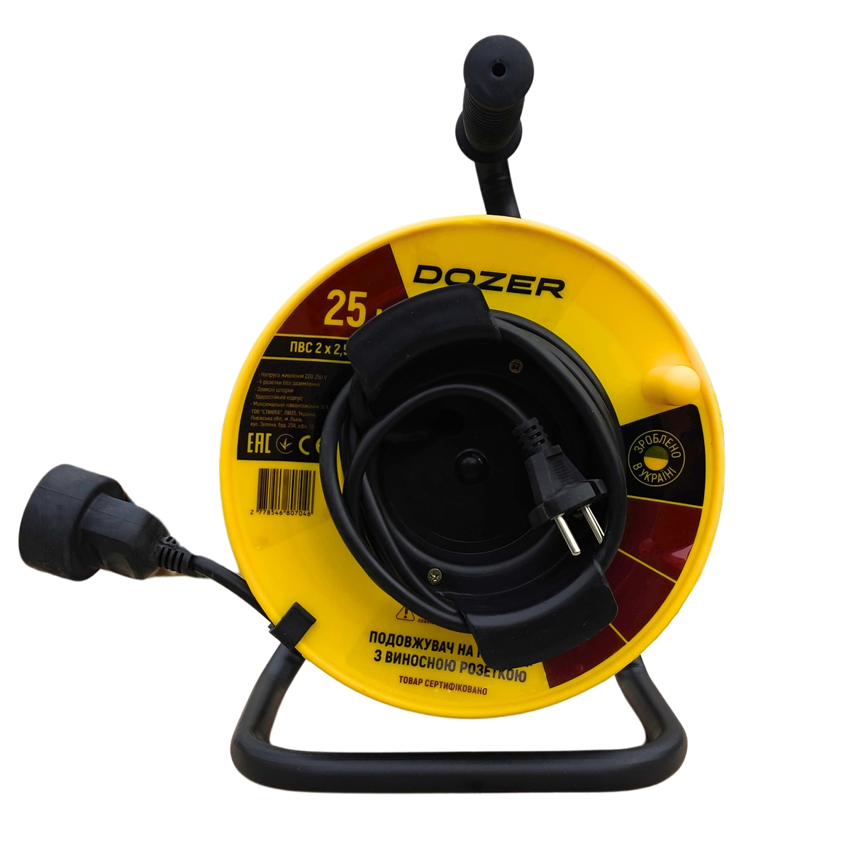 Фото товару Подовж на котуш DOZER б/з 25м(2*2,5)з винос розетк