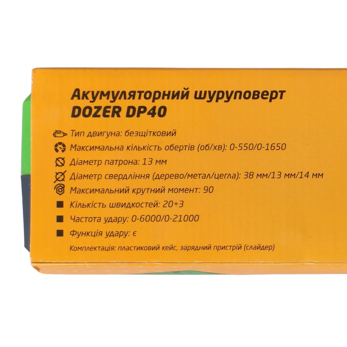 Мініатюра товару Акумуляторний шуруповерт "DOZER" DP40 (1АКБ)