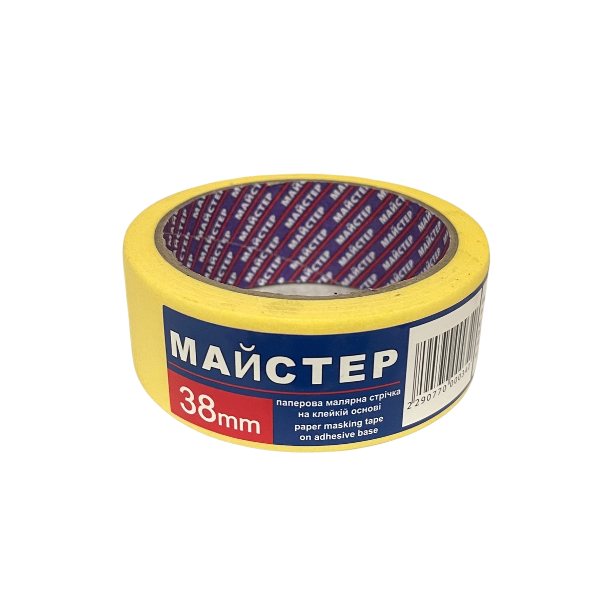 Фото товару Малярна стрічка "Майстер" 38мм жов.(6сп.,36шт/ящ)